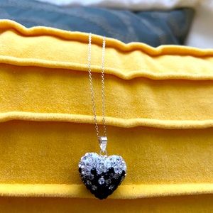 Sterling Silver Sparkle Heart Pendant Necklace
